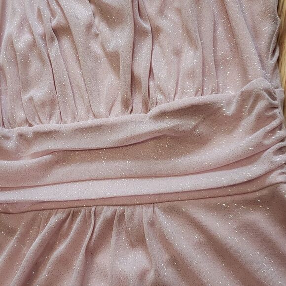 Full length Gown, Stretchy Pink Sparkly, Prom, Evening, Cruise - Picture 7 of 10